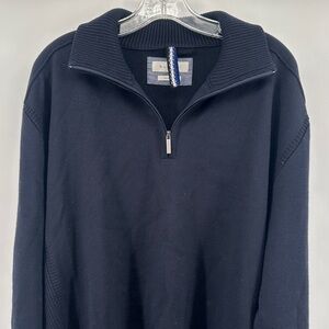 Bugatti Men's Dark Blue Quarter Zip Wool Mix Sweater Men’s sz 4XL